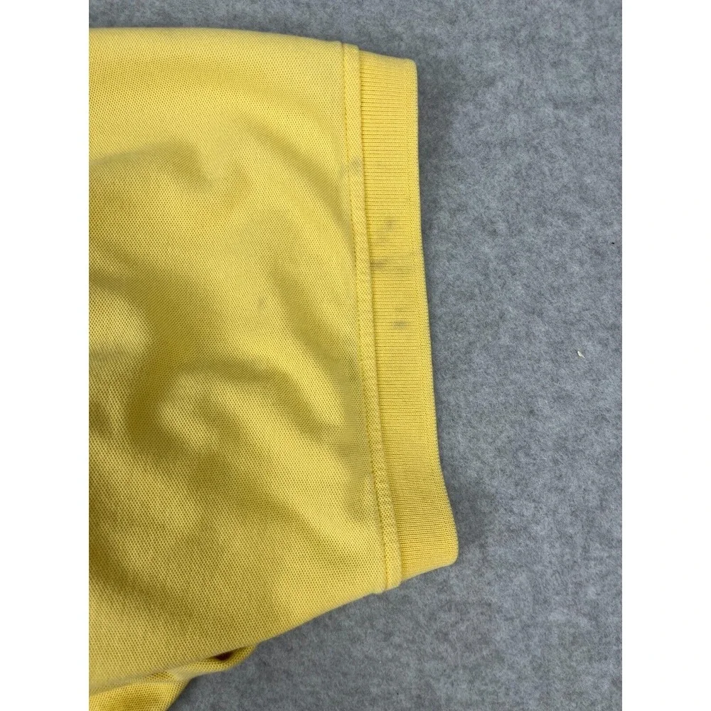 Dunkin Donuts Polo Shirt Men's Size XXL Yellow Work Shirt IZOD Coffee Stain Logo